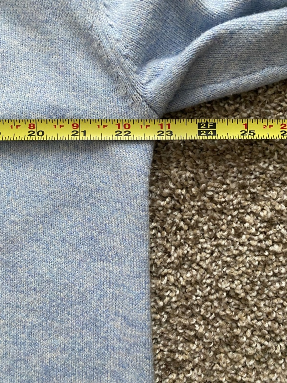 Talbots Heather Blue Long Sleeve Shawl Collar Cardigan Pockets Slits Petite XL - Picture 5 of 6